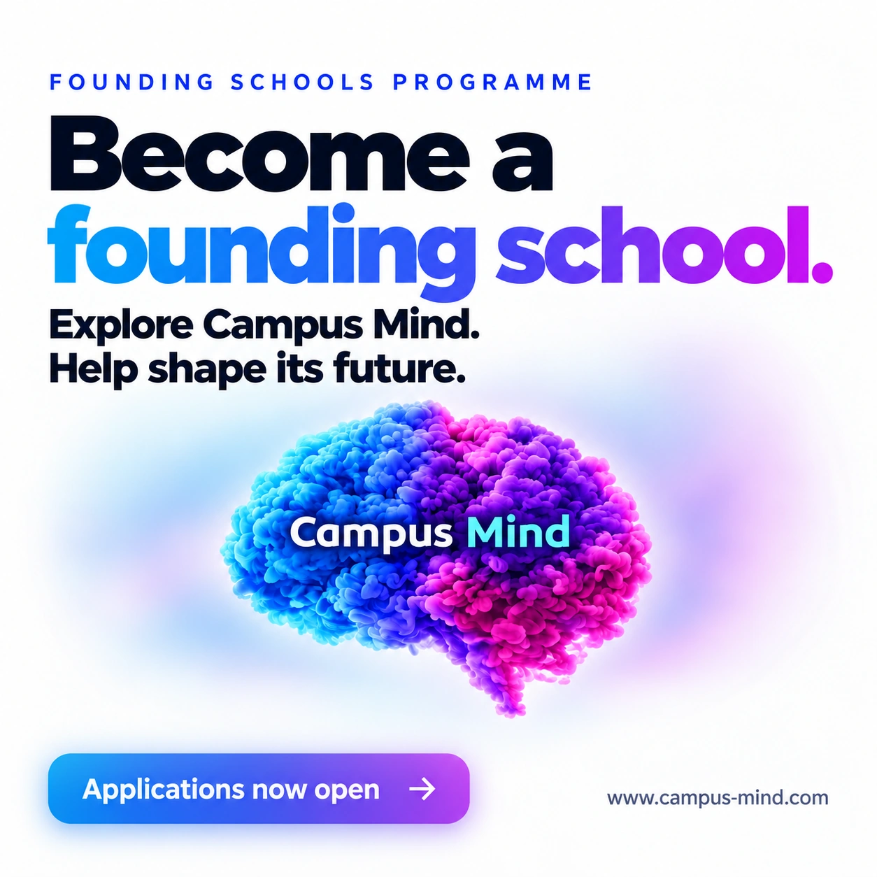 Campus Mind Founding Schools Programme: become a founding school, explore Campus Mind and help shape its future. Applications now open.